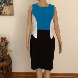 Calvin Klein color block dress women's size 6